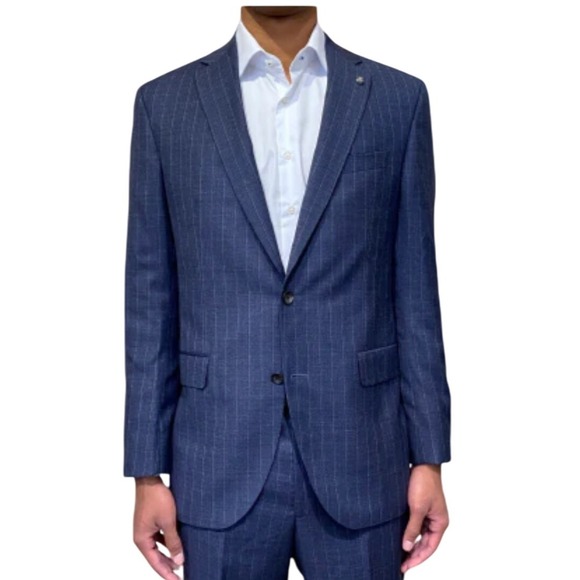 Jack Victor Napoli CT Pinstripe Wool Blazer Size 46 Long Classic - Picture 1 of 10